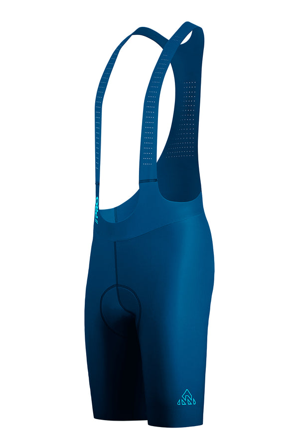  buy men's cycling bib shorts  miami -  Close-up of the seamless construction and high-quality fabric of the ONNOR Men's Peacock Blue Cycling Bib