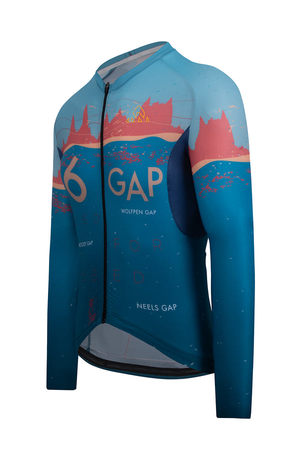  cycling apparel  sale -  Close-up on the logo of Men's SGC Elite Jersey Long Sleeve 2023 by ONNOR, designed for Six Gap of Georgia