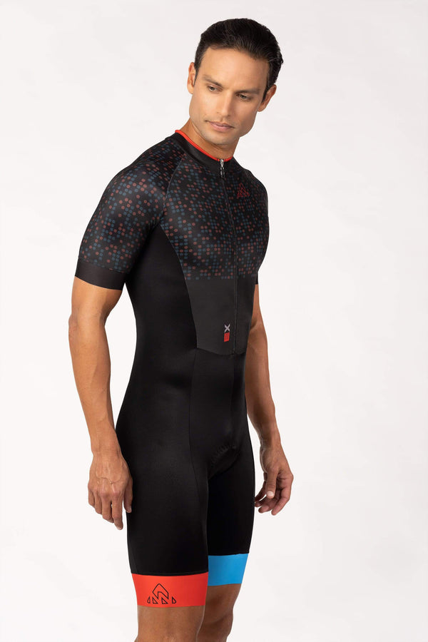 buy triathlon apparel   tri suits men miami -  triathlon shop - mens black trisuit short sleeve comfortable for long distances