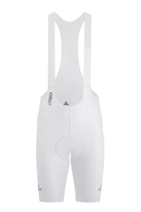 Men's Seamless Cycling Bib Shorts in White - Front View, Performance Optimized, Lightweight