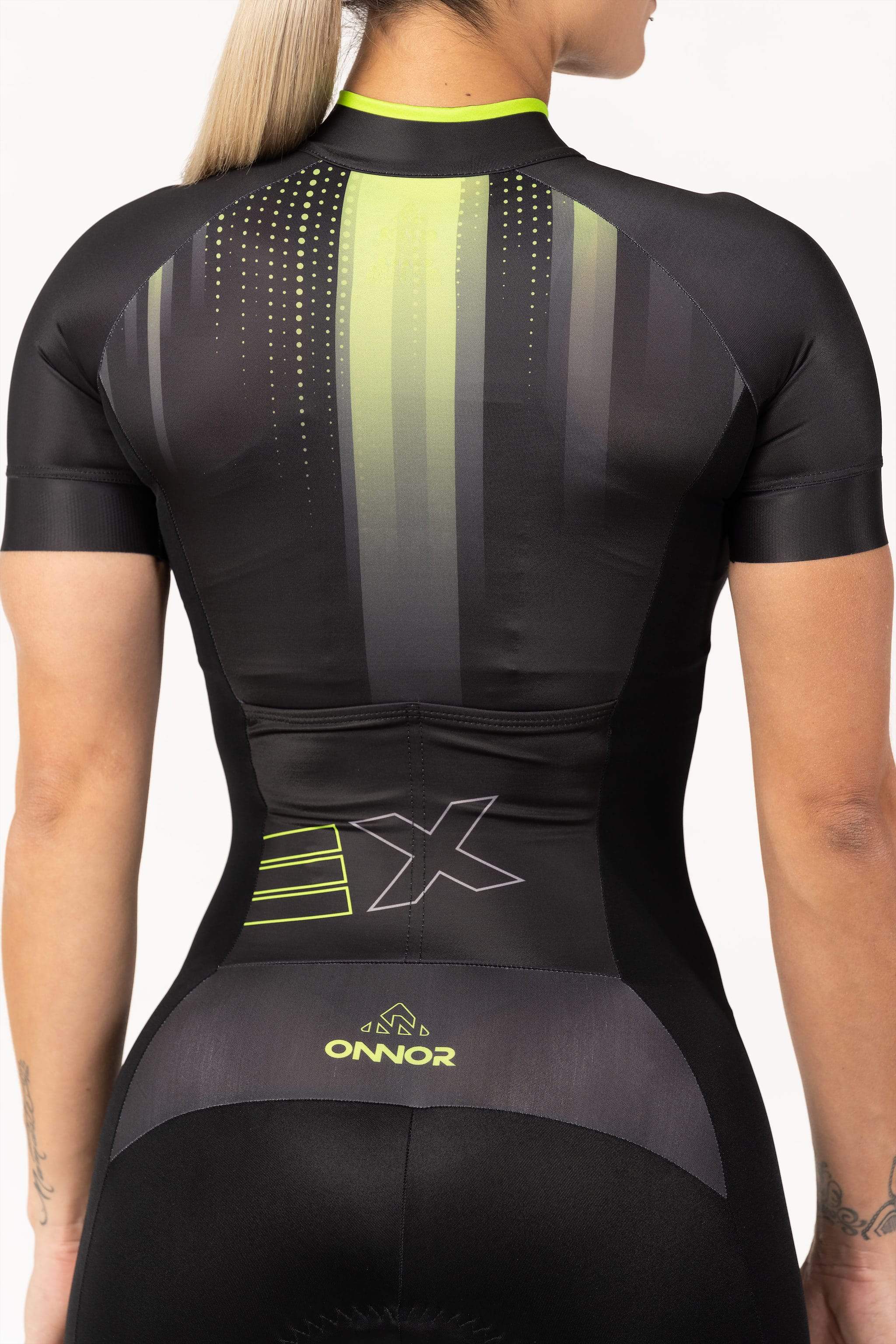 triathlon shop - womens black trisuit short sleeve comfortable for long rides
