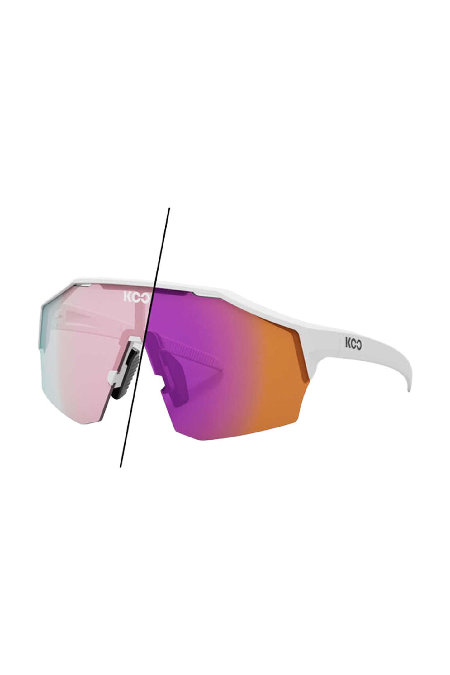 KOO ALIBI cycling sunglasses - White Matt / Photochromic Fuchsia Mirror OEY00009-963.L