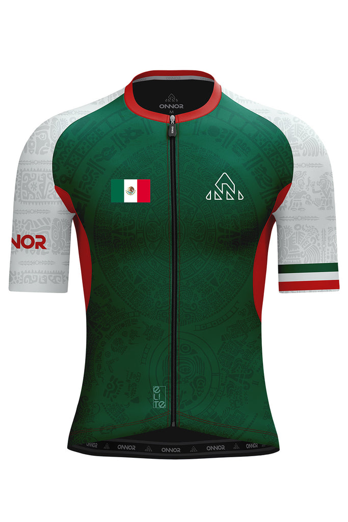 Men's Mexico 2023 Elite Cycling Jersey Short Sleeve - men's blue / red jerseys short sleeve - Men's Mexico 2023 Elite Cycling Jersey Short Sleeve