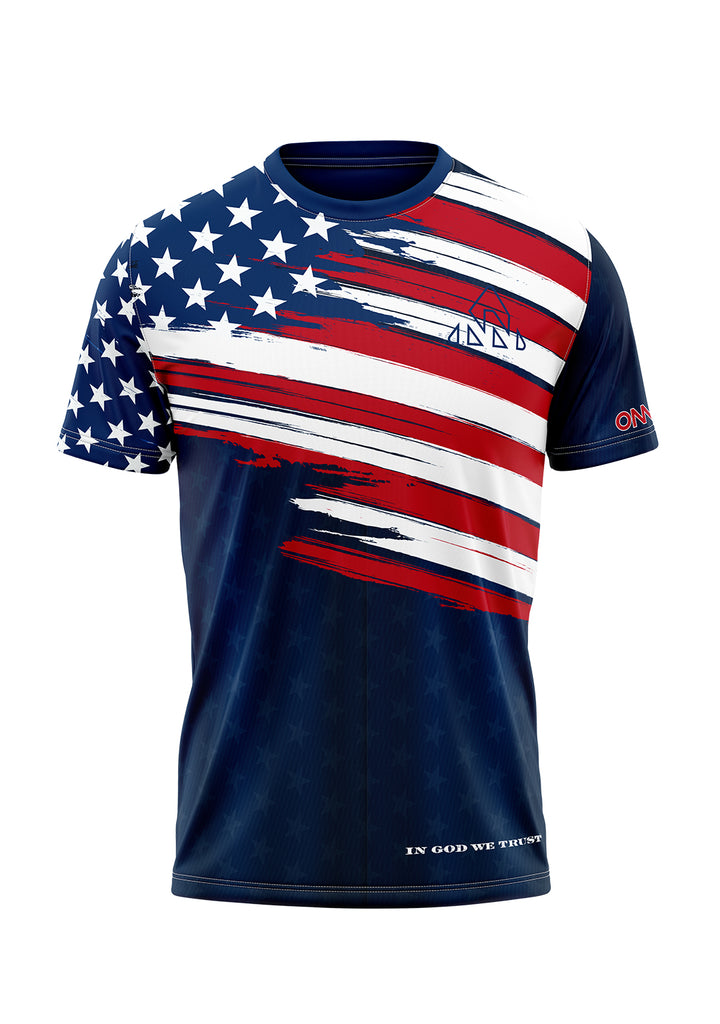 Women's American Pride Elite Running T-Shirt - women's blue / red t-shirts short sleeve - Women's American Pride 2023 Elite Running t-shirt