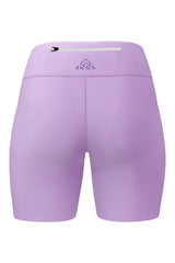 Rear view of women's rose shorts, prominently displaying the top back pocket with a zipper. The image shows the detailed back design and practical pocket feature of the shorts.