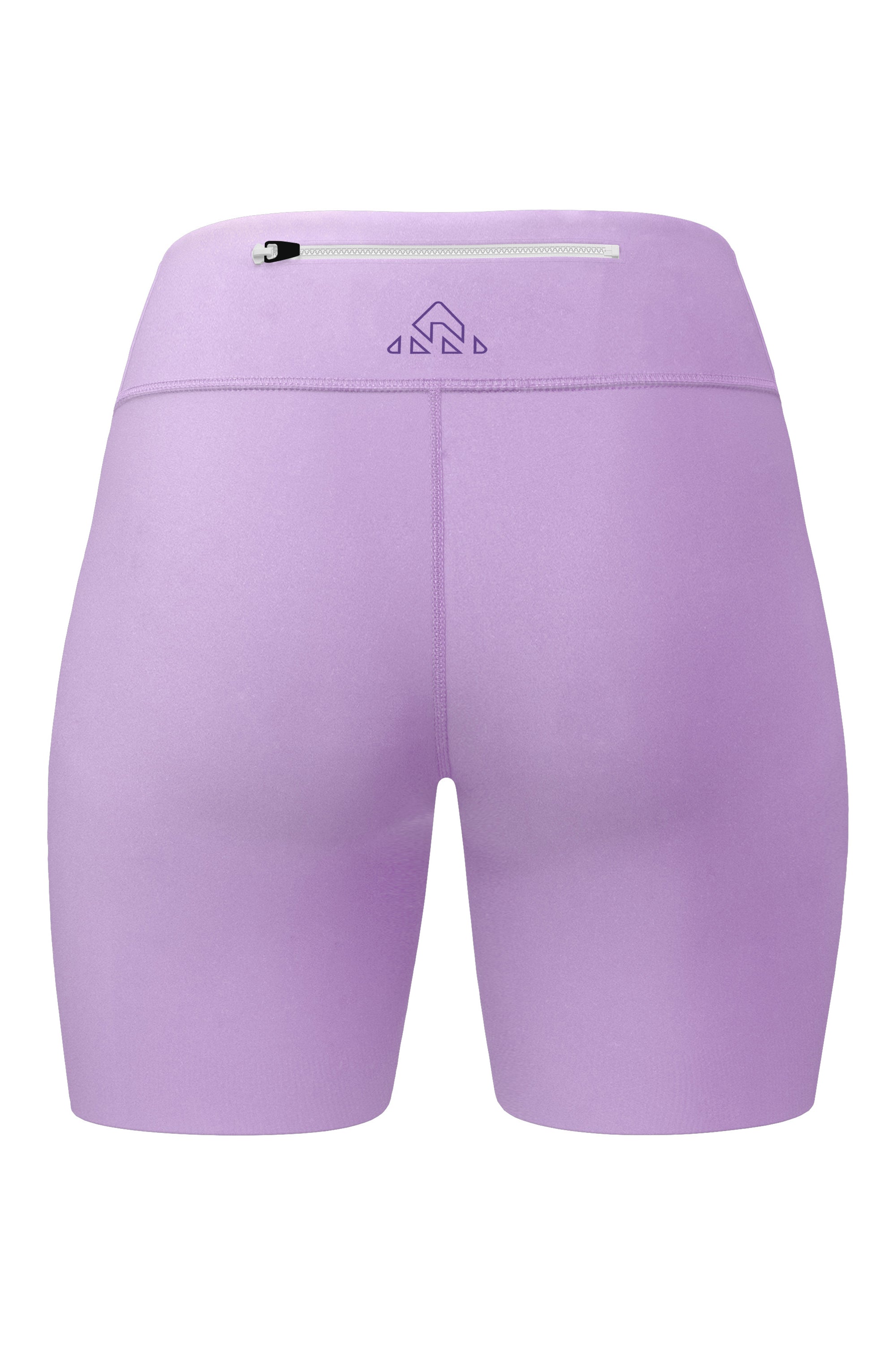 Rear view of women's rose shorts, prominently displaying the top back pocket with a zipper. The image shows the detailed back design and practical pocket feature of the shorts.