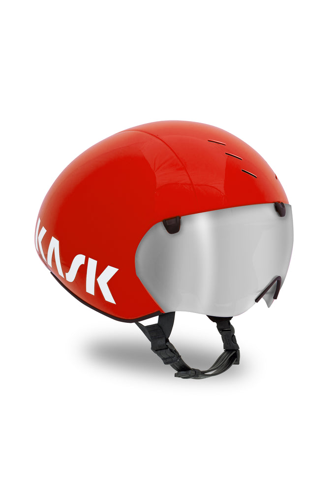 KASK Bambino Pro Cycling Helmet - men's red helmets - KASK Bambino Pro Cycling Helmet Red CHE00042-204 Red Kask Bambino Pro cycling helmet with a streamlined design for aerodynamic performance.