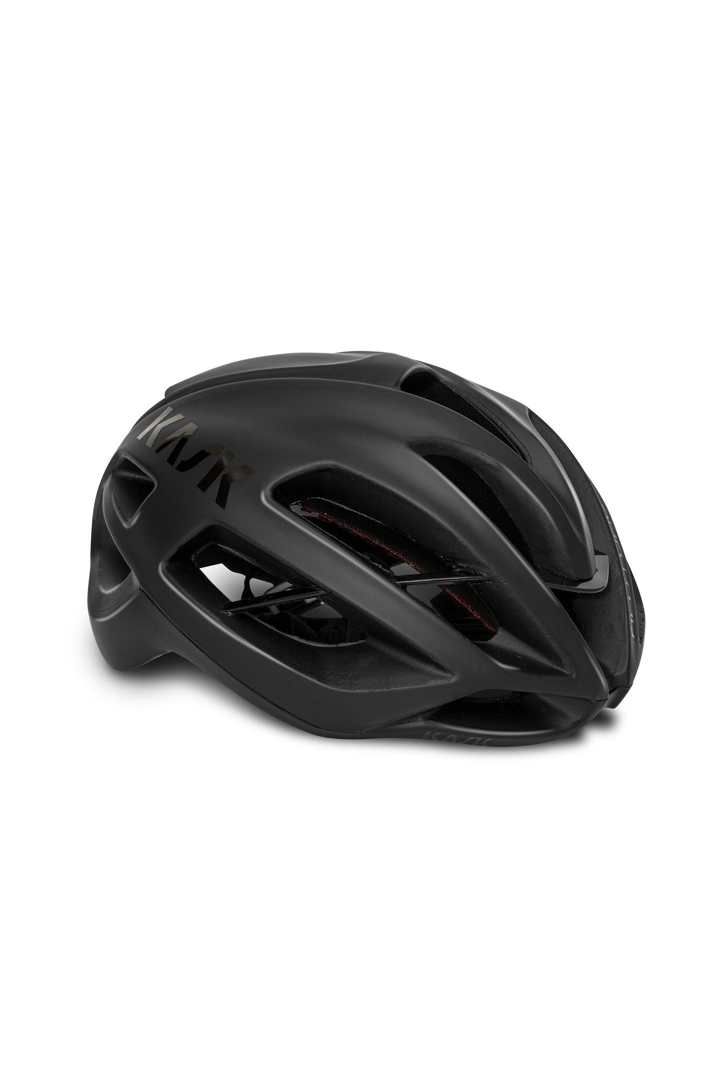 KASK Protone Cycling Helmet Black Matt CHE00037-211 Black Matt Kask Protone cycling helmet offering a minimalist and modern look for cyclists.