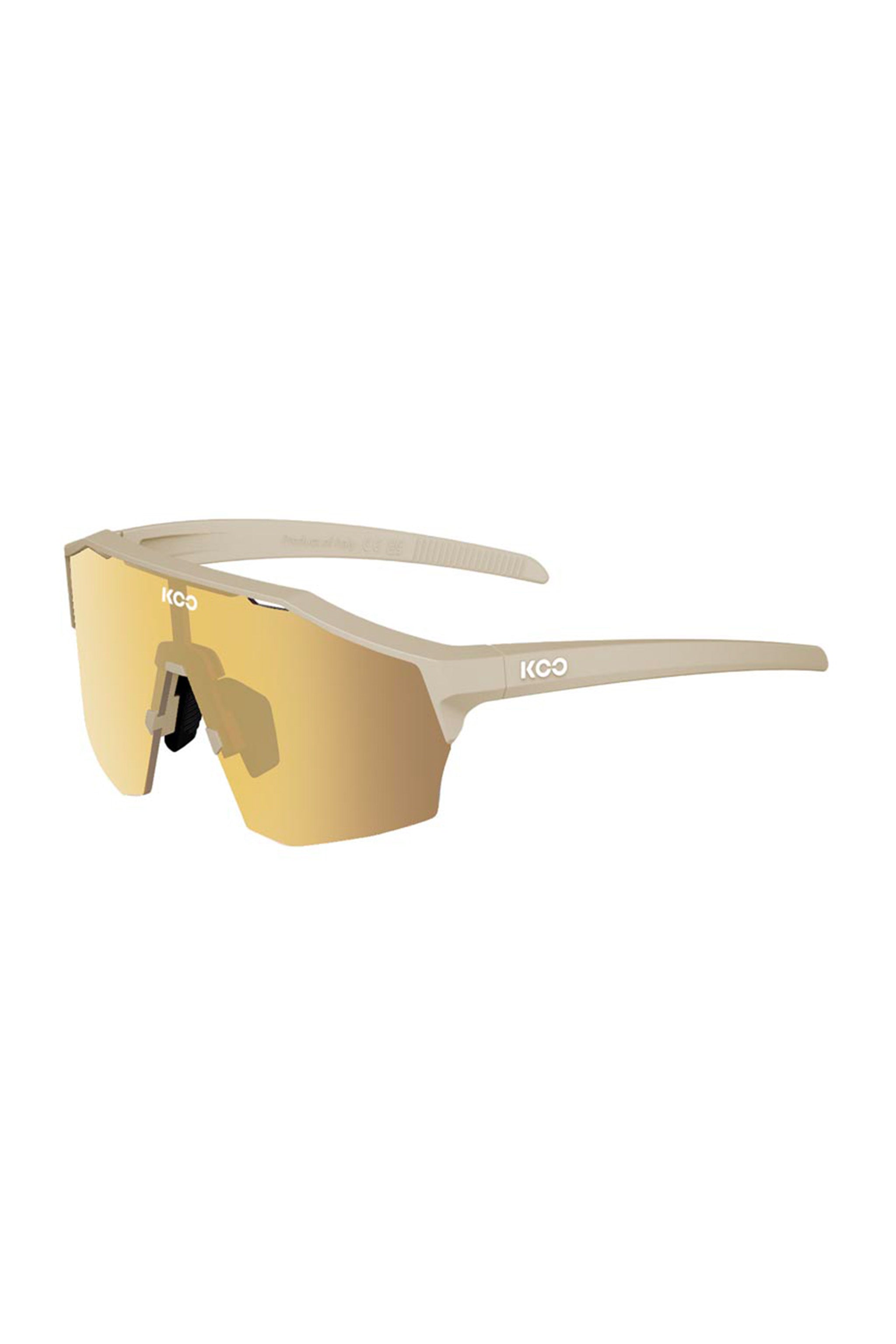 KOO ALIBI cycling sunglasses - Sand Matt / Gold OEY00009-969 KOO ALIBI Sand Matt Sunglasses Luxury Gold Cycling Sunglasses 2023 Premium Sand Matt Eyewear High-Performance Cycling Glasses KOO Sunglasses with Gold Accent