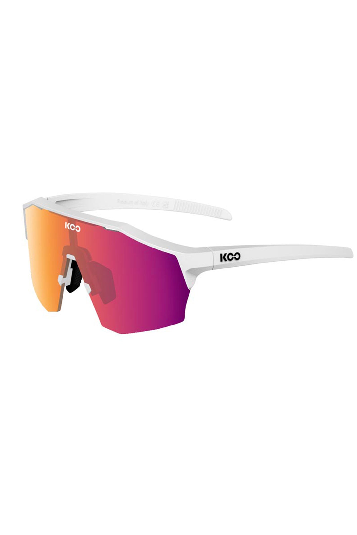 KOO ALIBI cycling sunglasses - White Matt / Fuchsia Photochromic OEY00009-963 KOO ALIBI White Matt Sunglasses Fuchsia Photochromic Cycling Eyewear Modern White & Fuchsia Bike Glasses Adaptive Cycling Vision 2023 KOO Sunglasses with Dynamic Lenses
