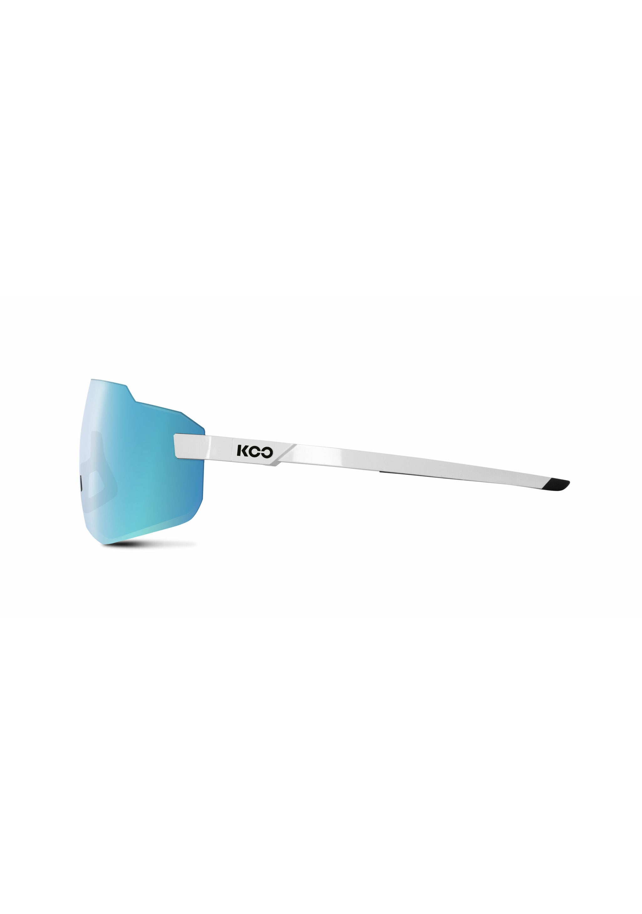 KOO Supernova Sunglasses - White/Turquoise Lenses Koo Supernova sunglasses with turquoise lenses for optimal UV protection and style.