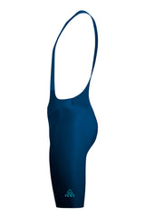 Close-up of the leg grip in the ONNOR Men's Seamless Peacock Blue Cycling Bib, showing its non-slip design