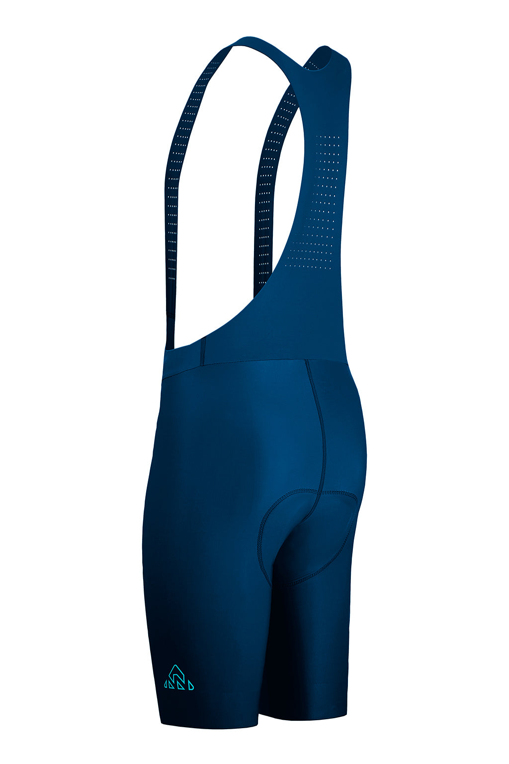 Close-up of the seamless construction and high-quality fabric of the ONNOR Men's Peacock Blue Cycling Bib