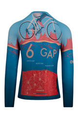 High-quality image of the Men's SGC Elite Jersey Long Sleeve 2023, highlighting the vibrant color, by ONNOR for Six Gap of Georgia