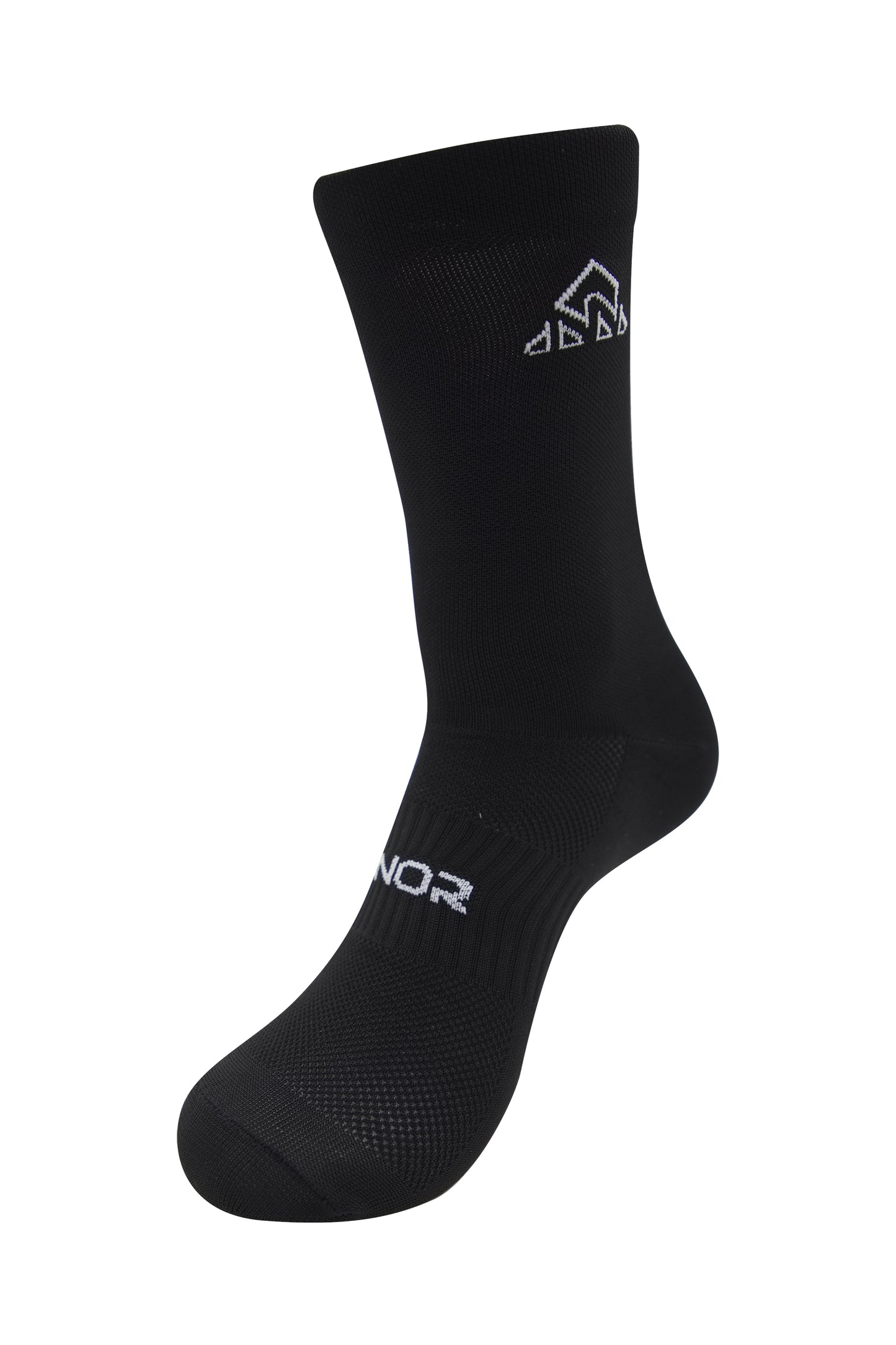 Unisex black sports socks for cycling, running, and training
