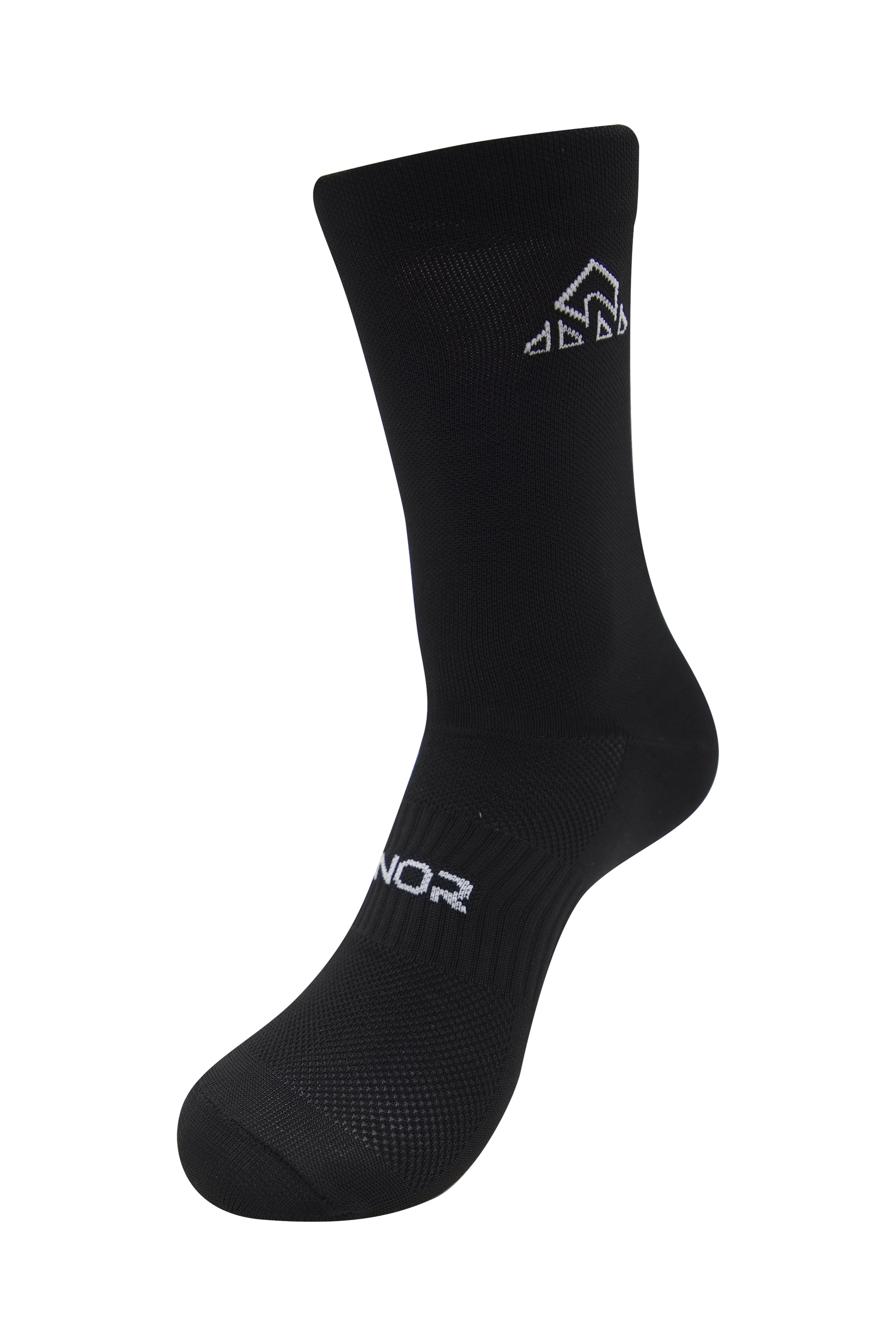 Unisex black sports socks for cycling, running, and training
