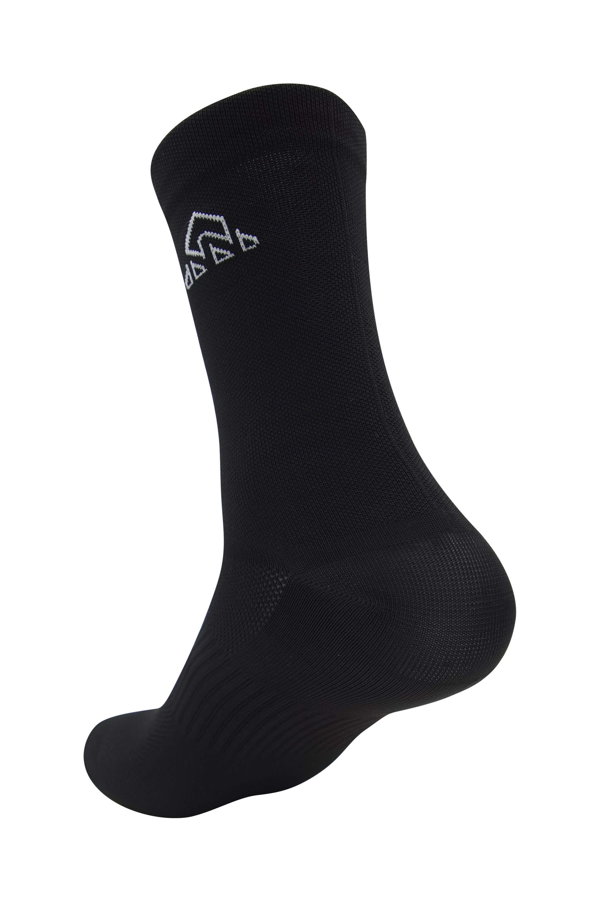 Unisex black sports socks for cycling, running, and training
