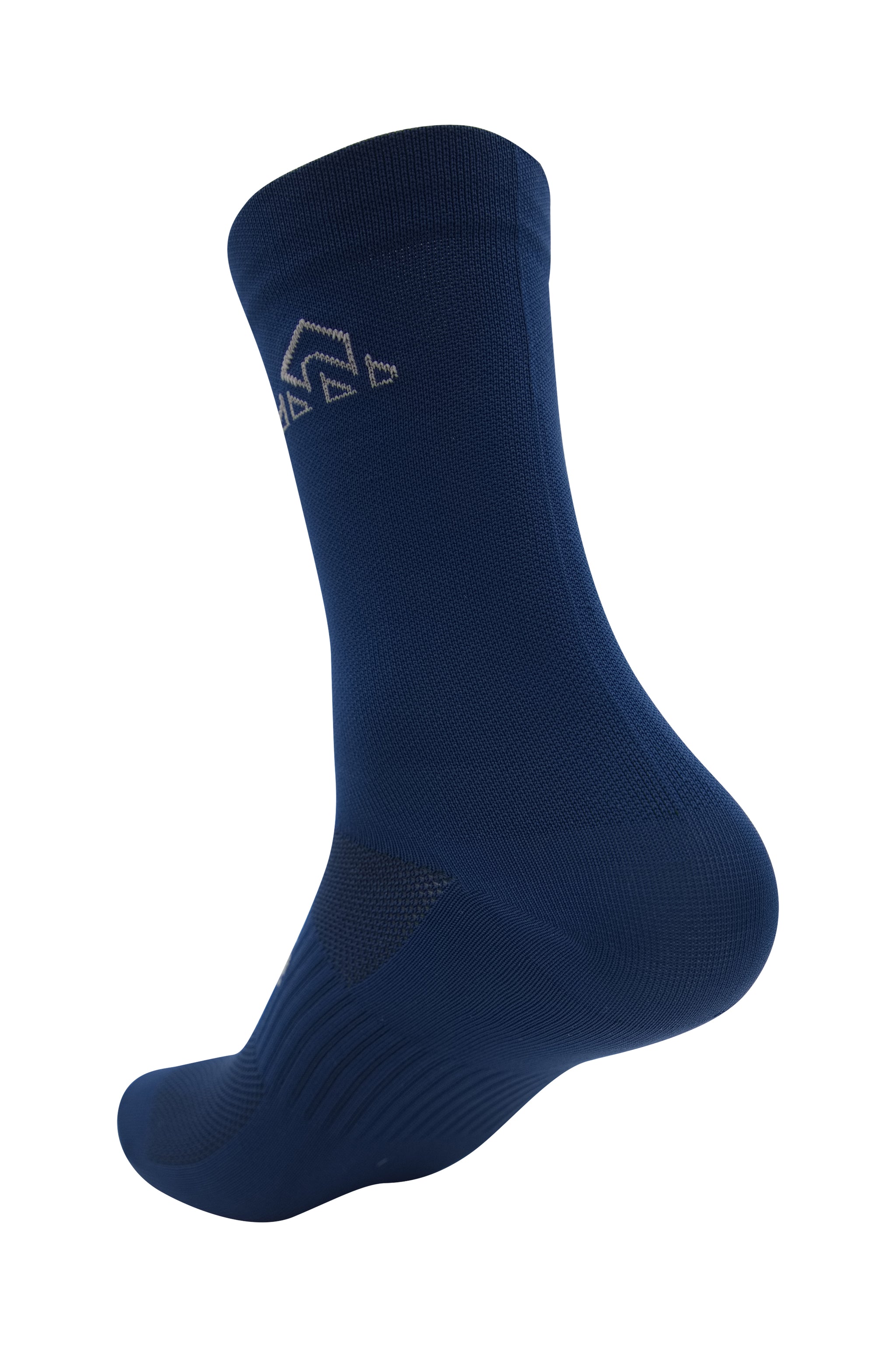 Unisex blue athletic socks for cycling, running, and fitness
