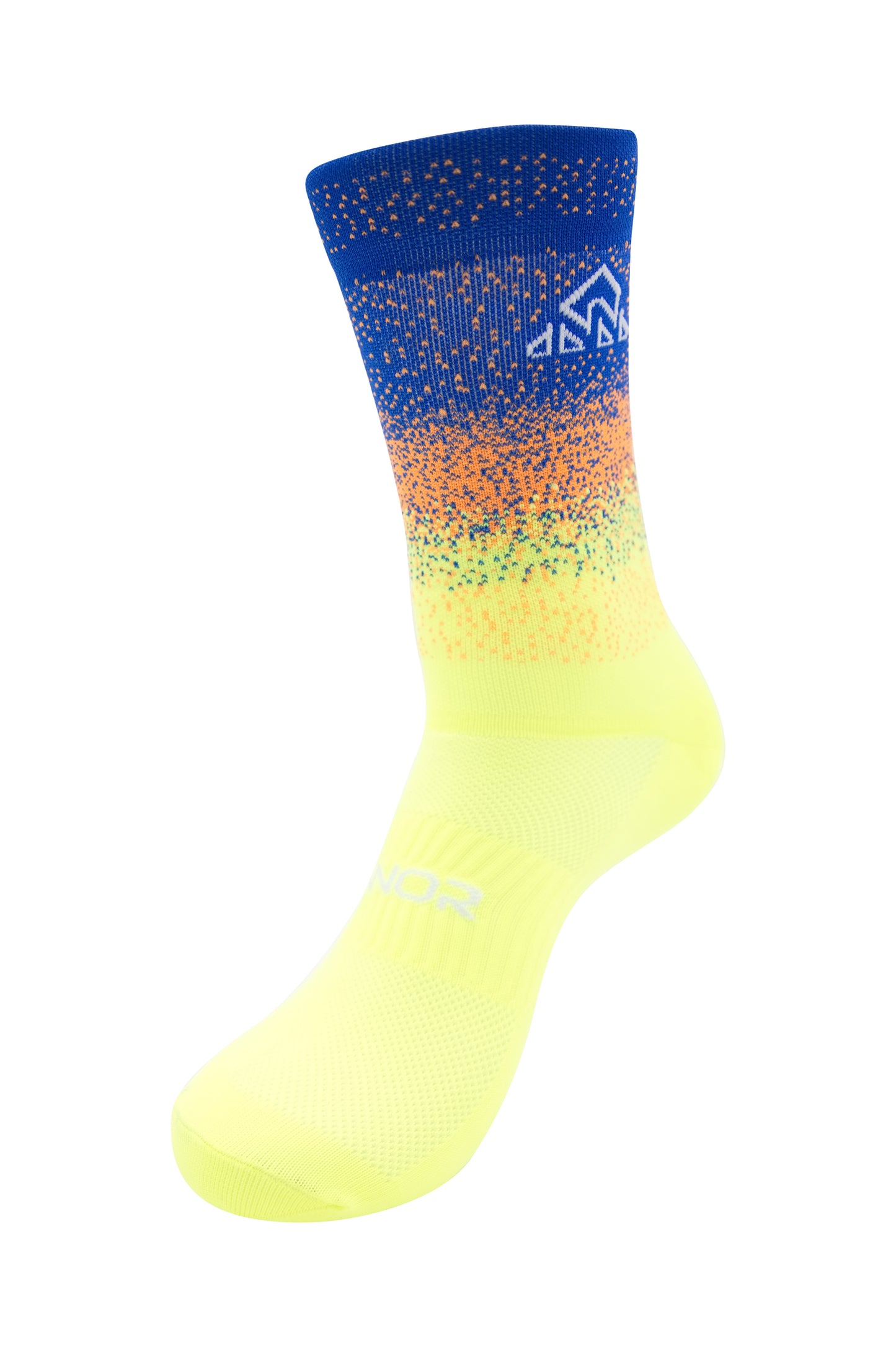 Unisex gradient blue and green sports socks for cycling, training, and workouts
