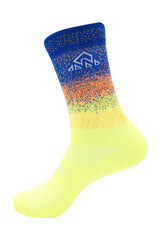 Unisex gradient blue and green sports socks for cycling, training, and workouts
