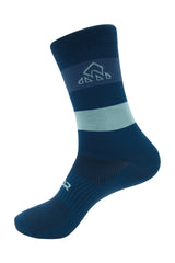 Unisex blue and green sports socks for cycling, running, and gym workouts
