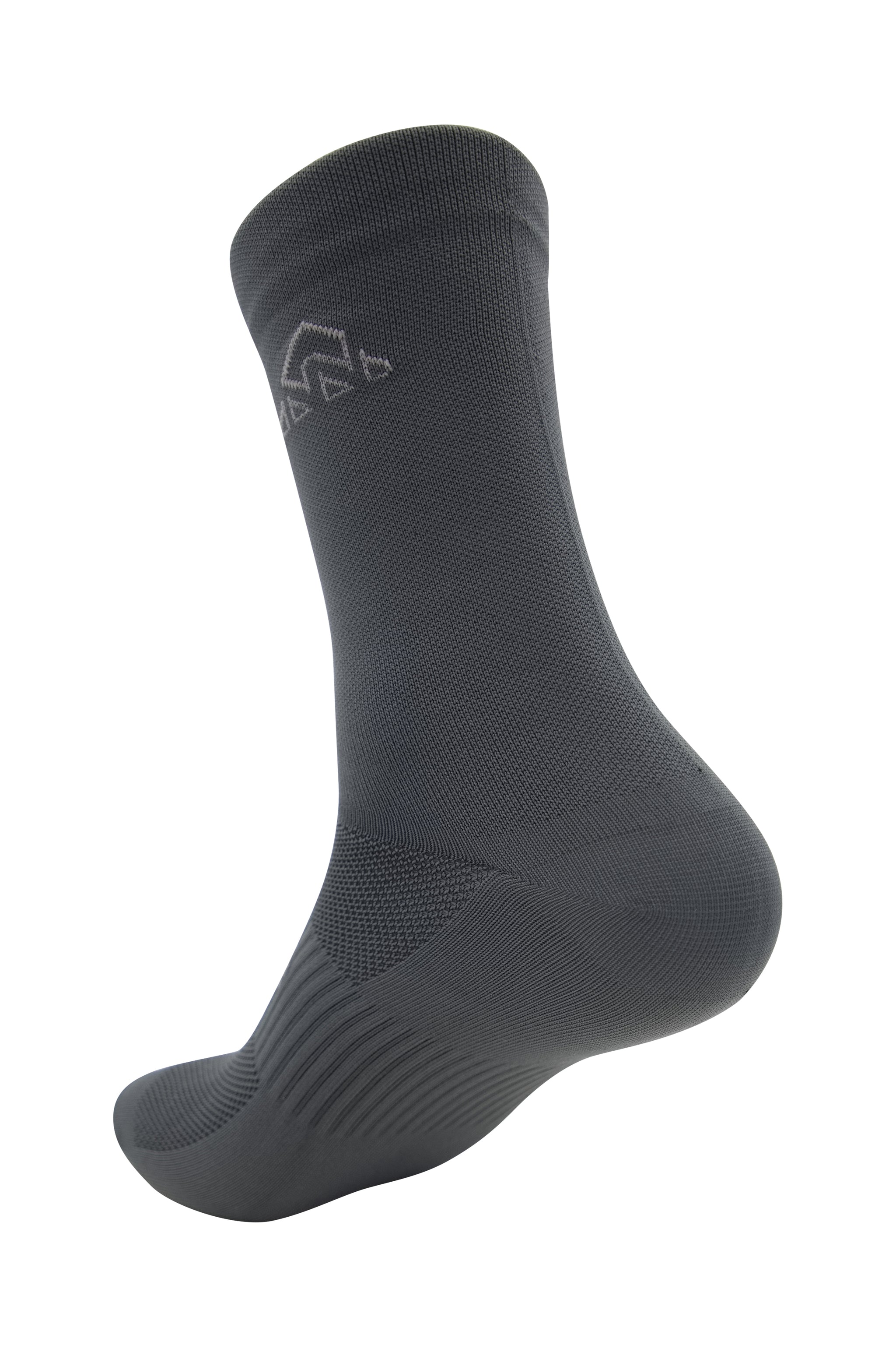 Unisex dark gray sports socks for cycling, running, and fitness activities
