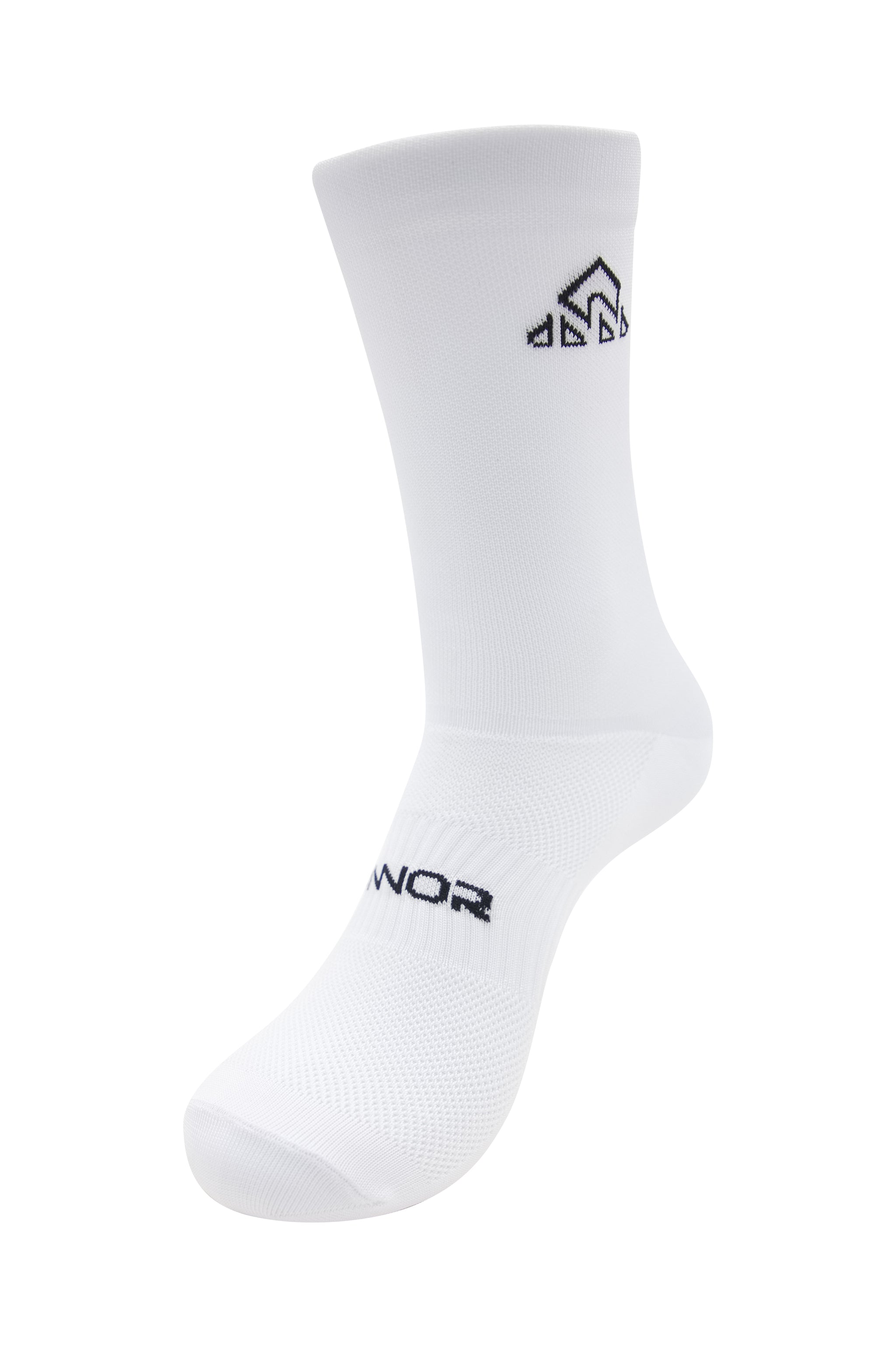 Unisex white sports socks for cycling, running, and fitness
