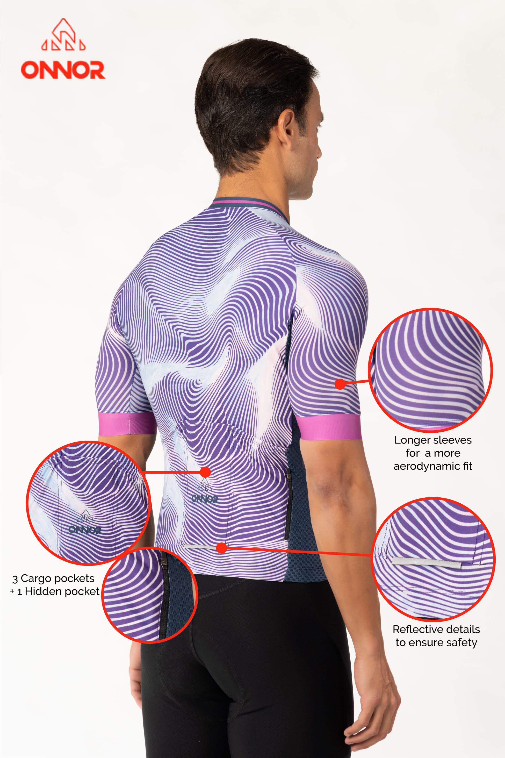 A men's biking jersey with short sleeves. This cycling jersey combines style and functionality, offering a comfortable fit and advanced features for an enjoyable biking experience.