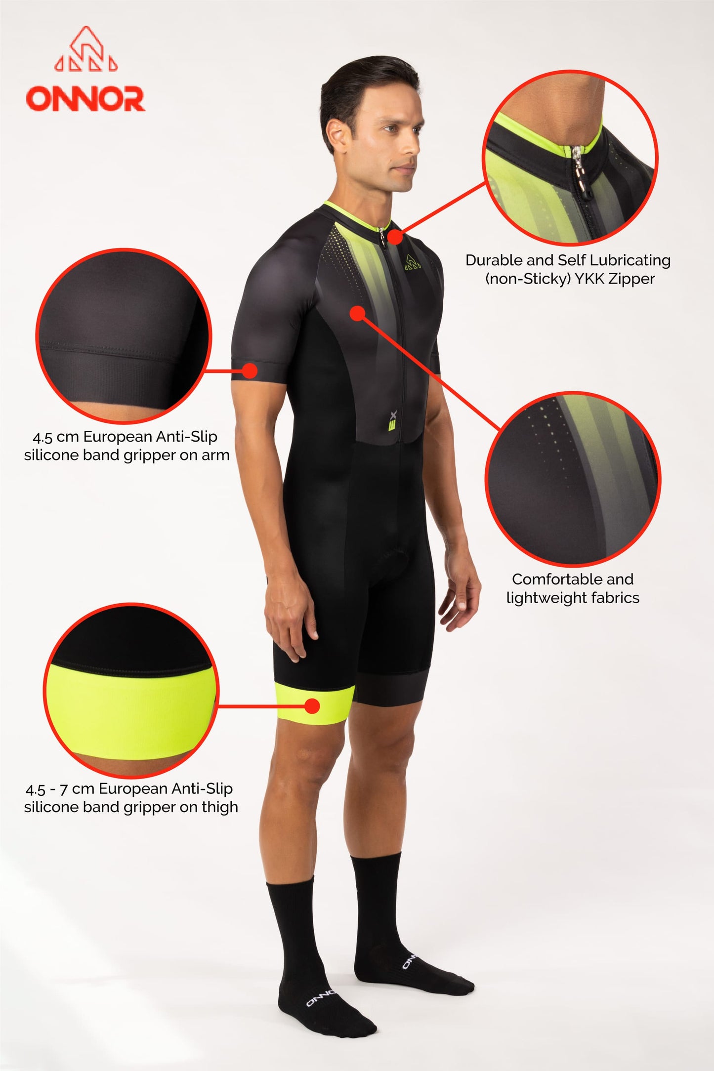 triathlon wear - men's black triathlon suit short sleeve lightweigh for long rides