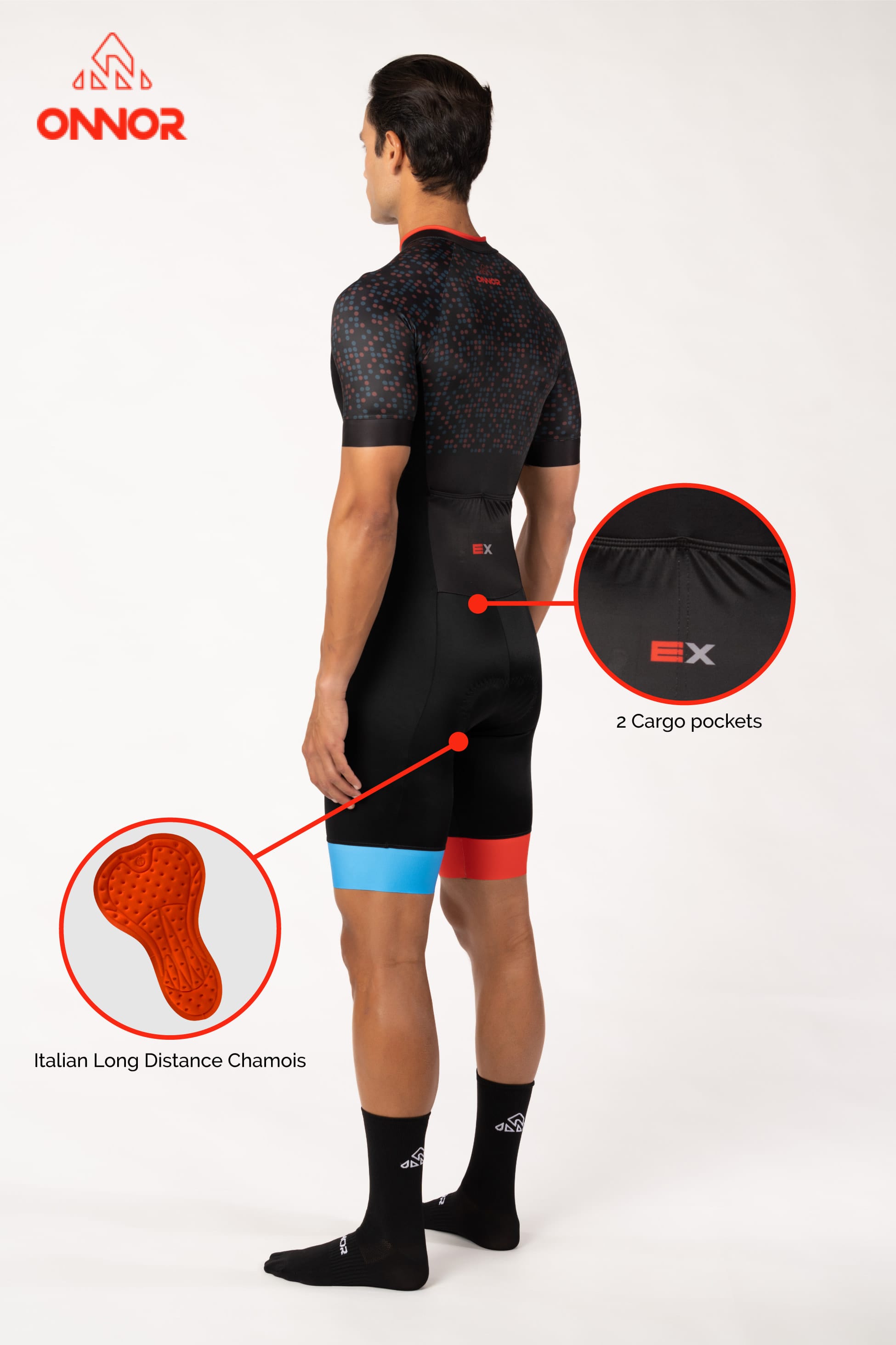 triathlon store - mens black triathlon suit short sleeve padded for long distances