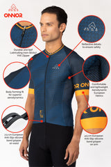 A men's two-wheeler jersey with short sleeves. This cycling jersey is specifically designed for male cyclists and offers a comfortable fit and excellent moisture-wicking properties.