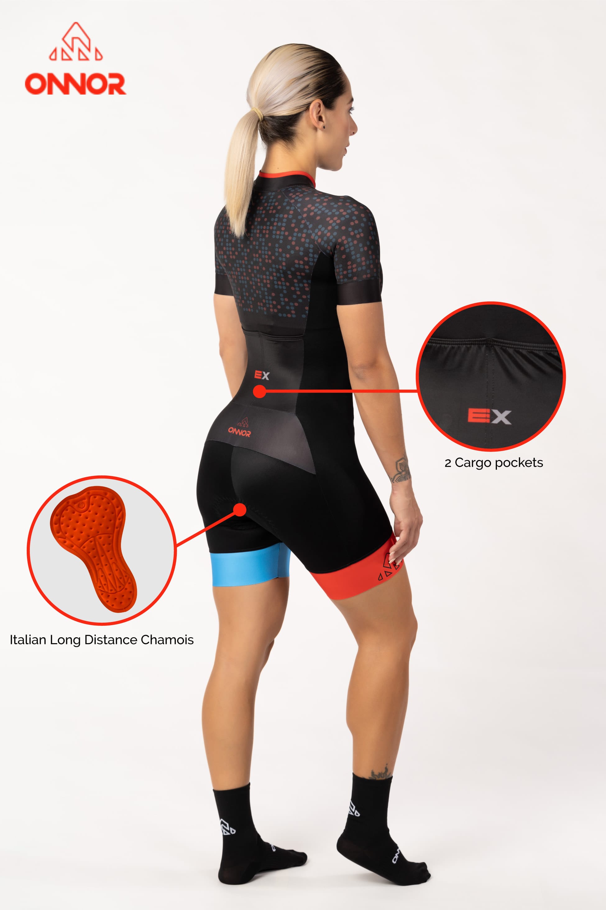 triathlon gear - womens black tri suit short sleeve lightweigh for long distances