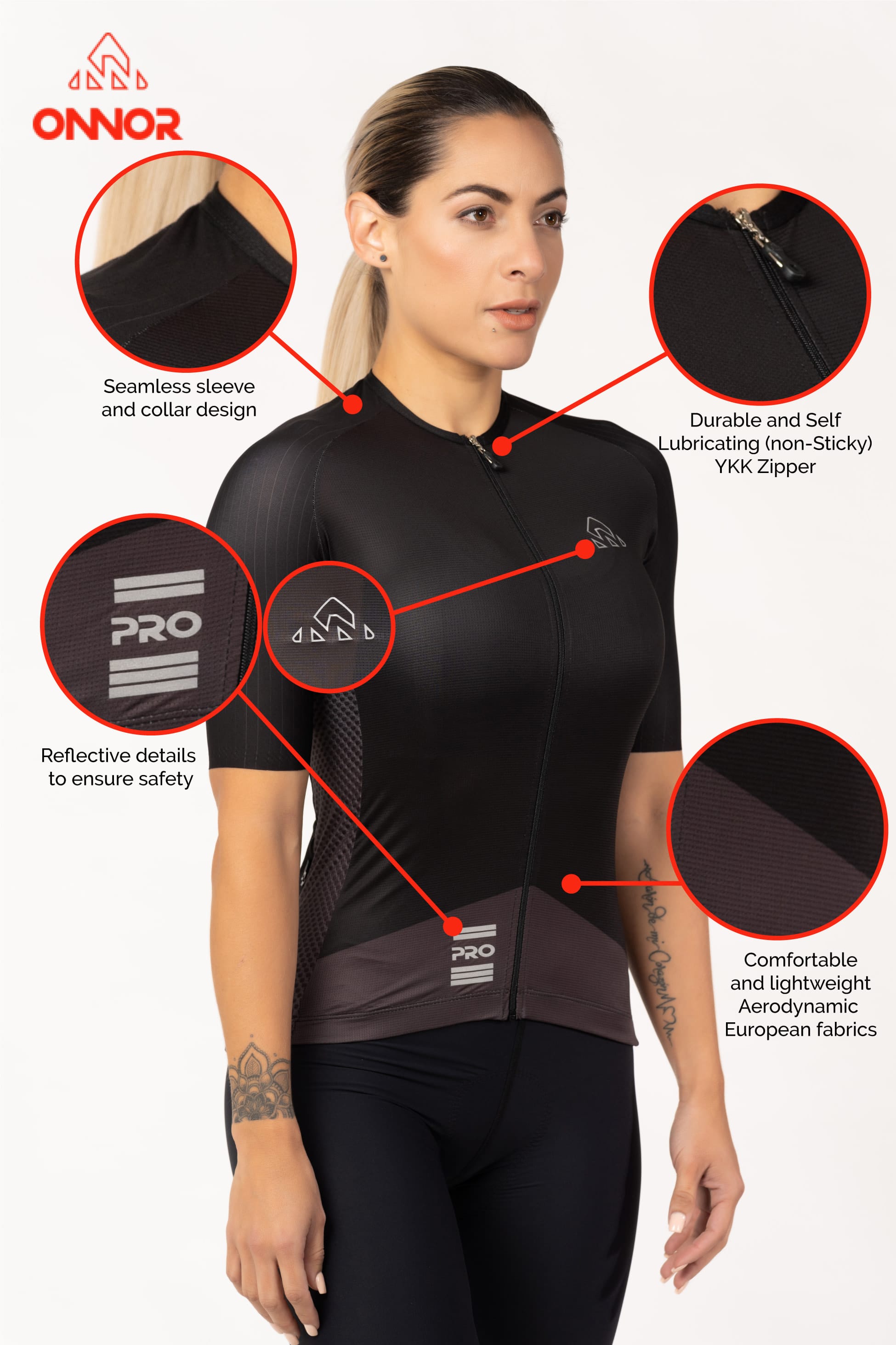 Stay cool and comfortable on your cycling adventures with this short-sleeve jersey for women cyclists. The women's biking jersey features moisture-wicking technology and a breathable construction, making it suitable for long rides in various weather conditions.