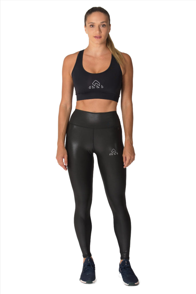 Women's Fitness Black Faux Pro Leggings - women's black fitness leggings - fitness clothing Womens running leggins, sale leggins, Miami Florida, Women's Fitness Leggings