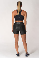 Women's Fitness Black Faux Pro Short, women running shorts, fitness shorts for women florida, Women's Fitness Short - Black Faux Pro, professional Fitness Short, Women's Fitness Short - Black Faux Pro, professional Fitness Short