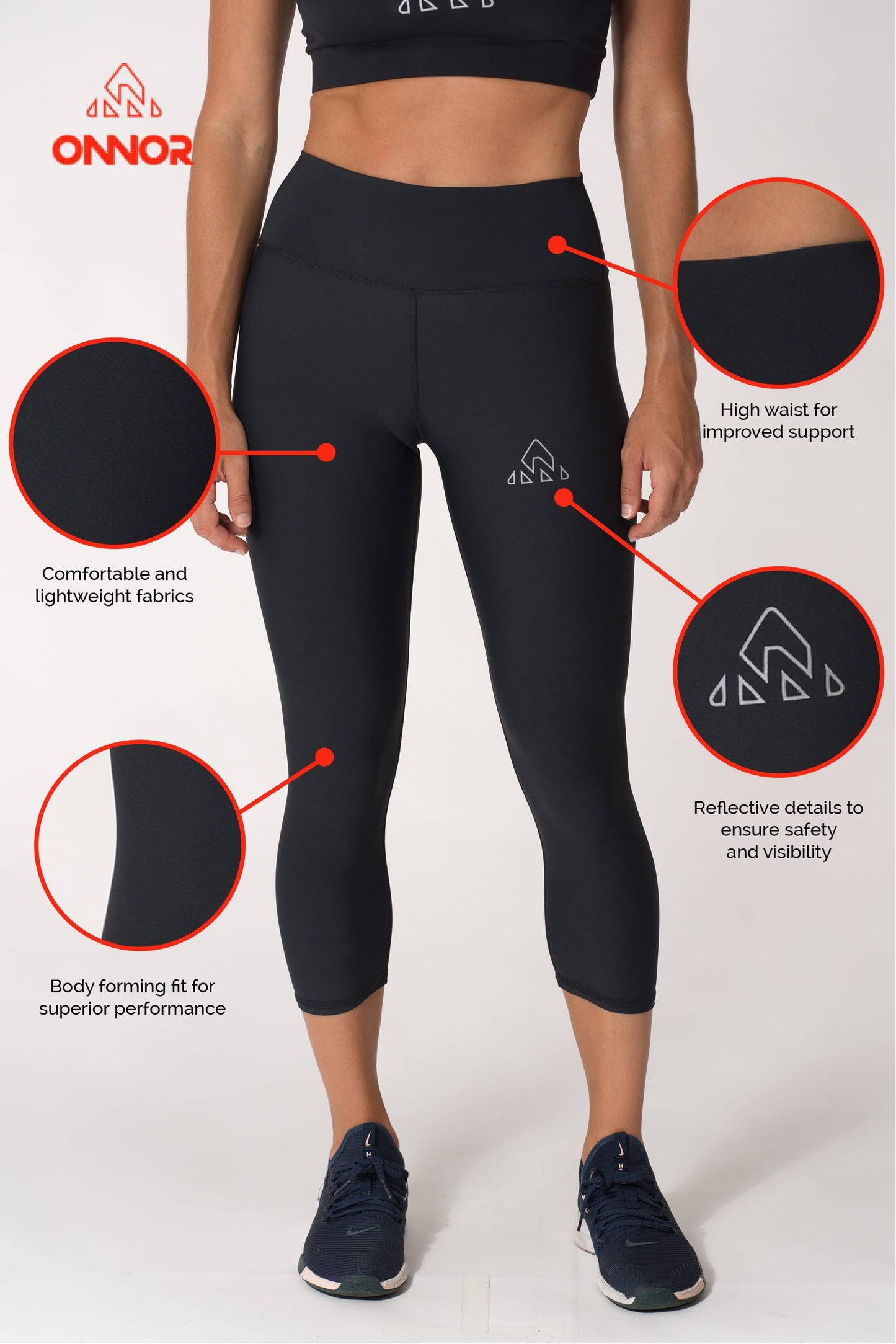 Women black fitness capri, best capri, Miami Florida, professional running capri