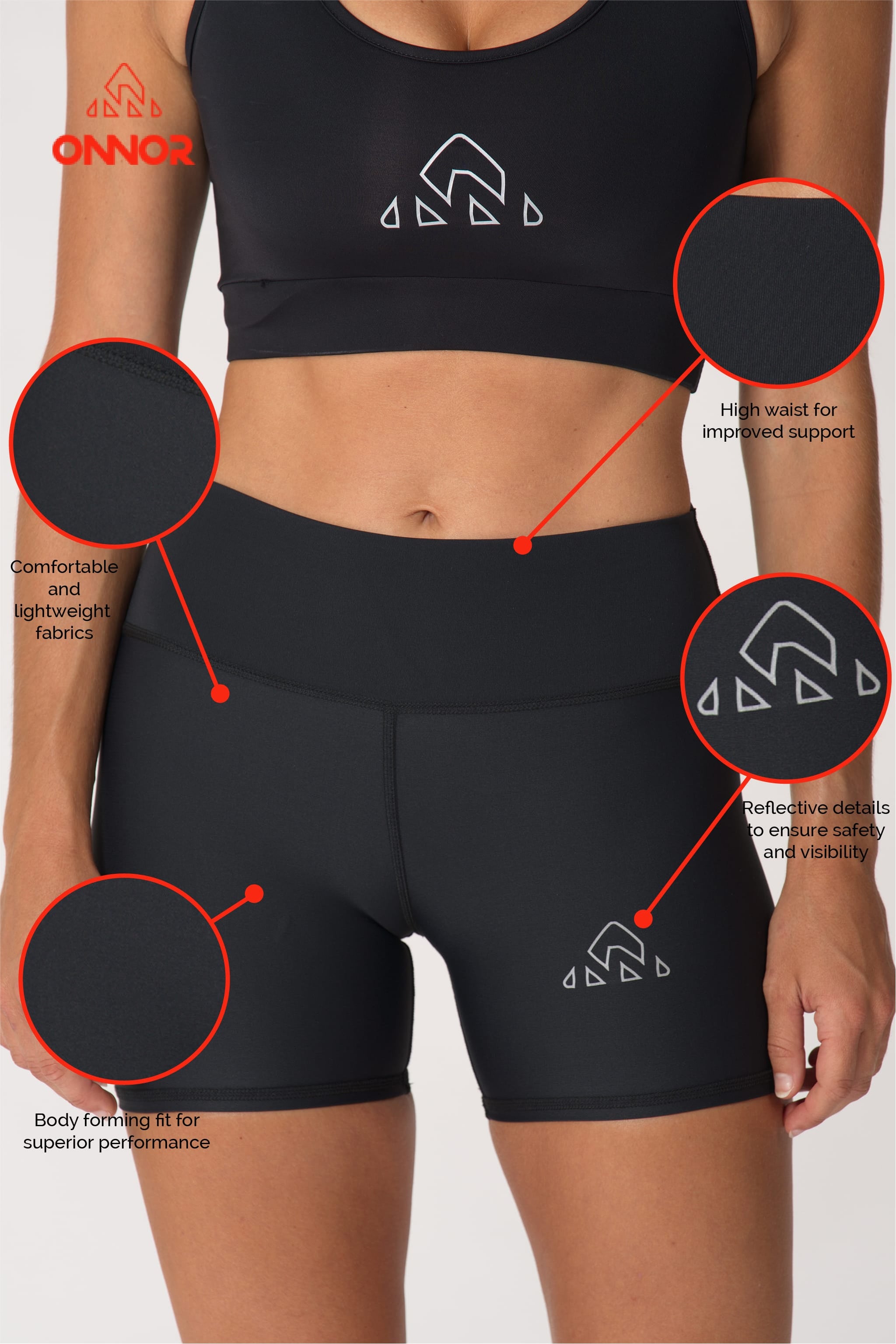 Women's black fitness short, discount short, Miami, professional running shorts