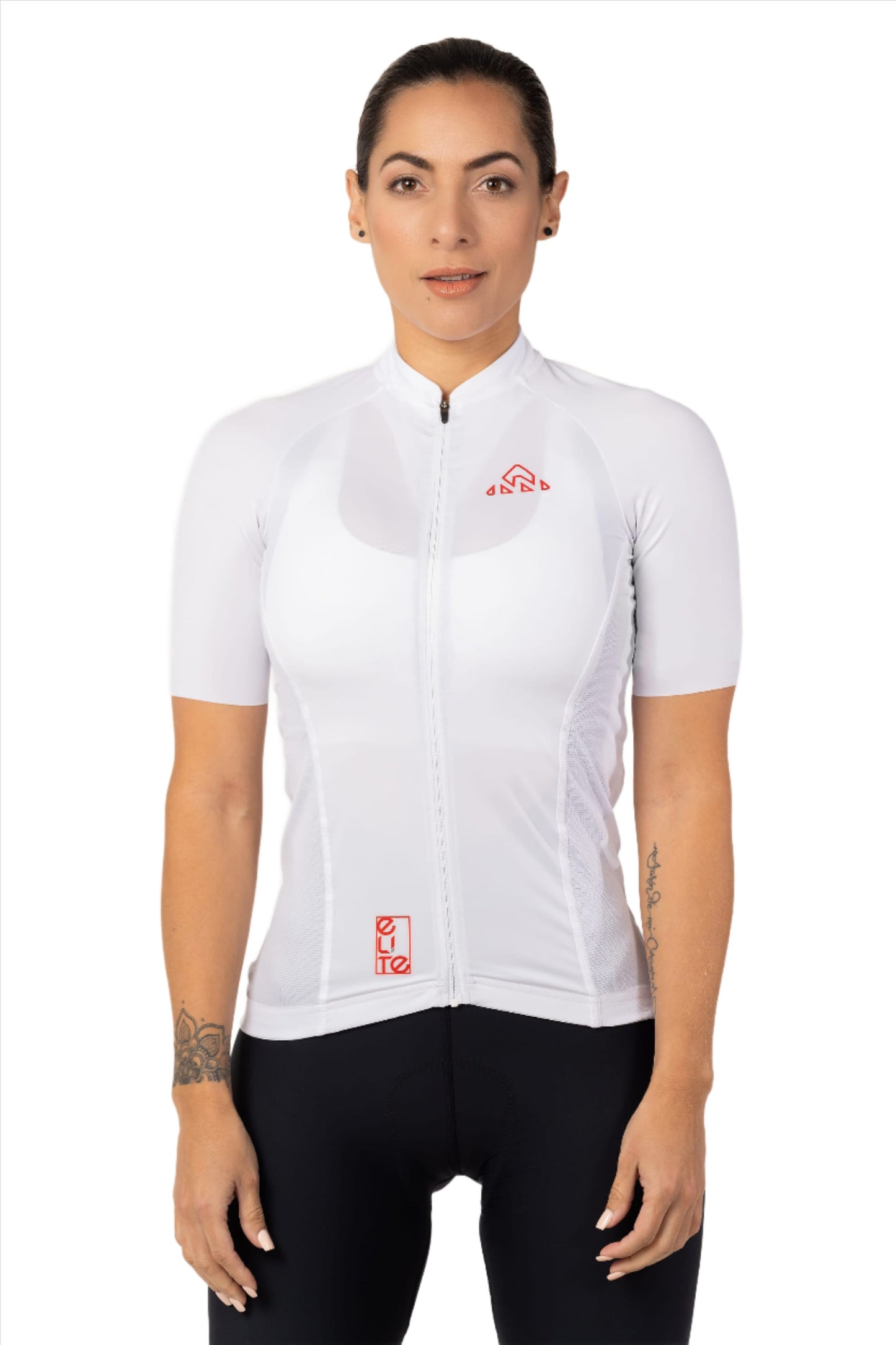Women's white Cycling Jersey Short Sleeve