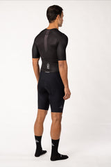 bike gear wear - mens black cycling skin suit with chamois for professional cyclists for long rides