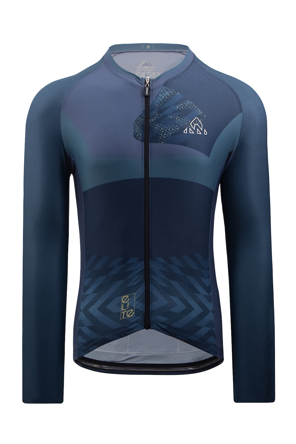 Men's Blue Elite Cycling Jersey Long Sleeve