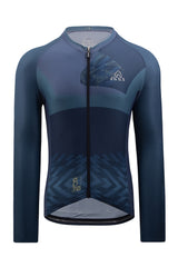 Men's Blue Elite Cycling Jersey Long Sleeve