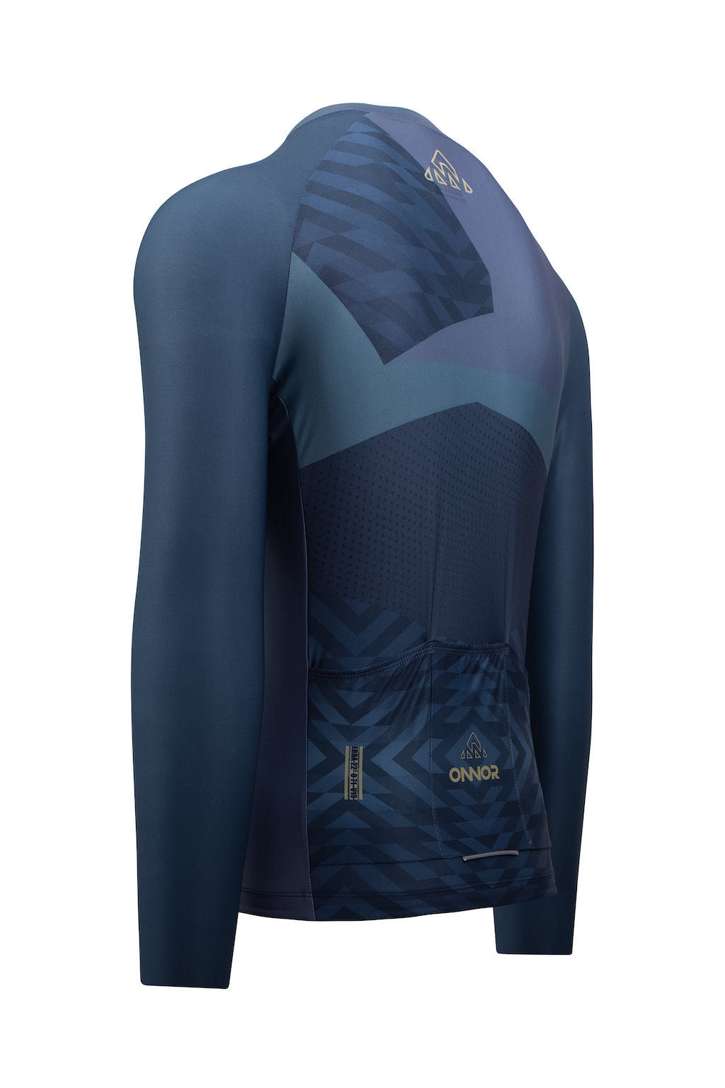 Displayed in this image is a men's long-sleeve cycling performance shirt. The jersey is engineered to maximize comfort and functionality for avid cyclists. Its long sleeves provide added protection and warmth, making it suitable for colder rides. The shirt is made of high-performance materials that offer excellent breathability, moisture-wicking properties, and stretch for unrestricted movement.