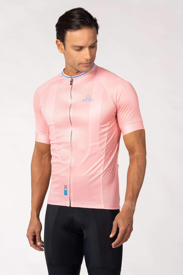   bike riding wear, men's pink cycling jersey short sleeve