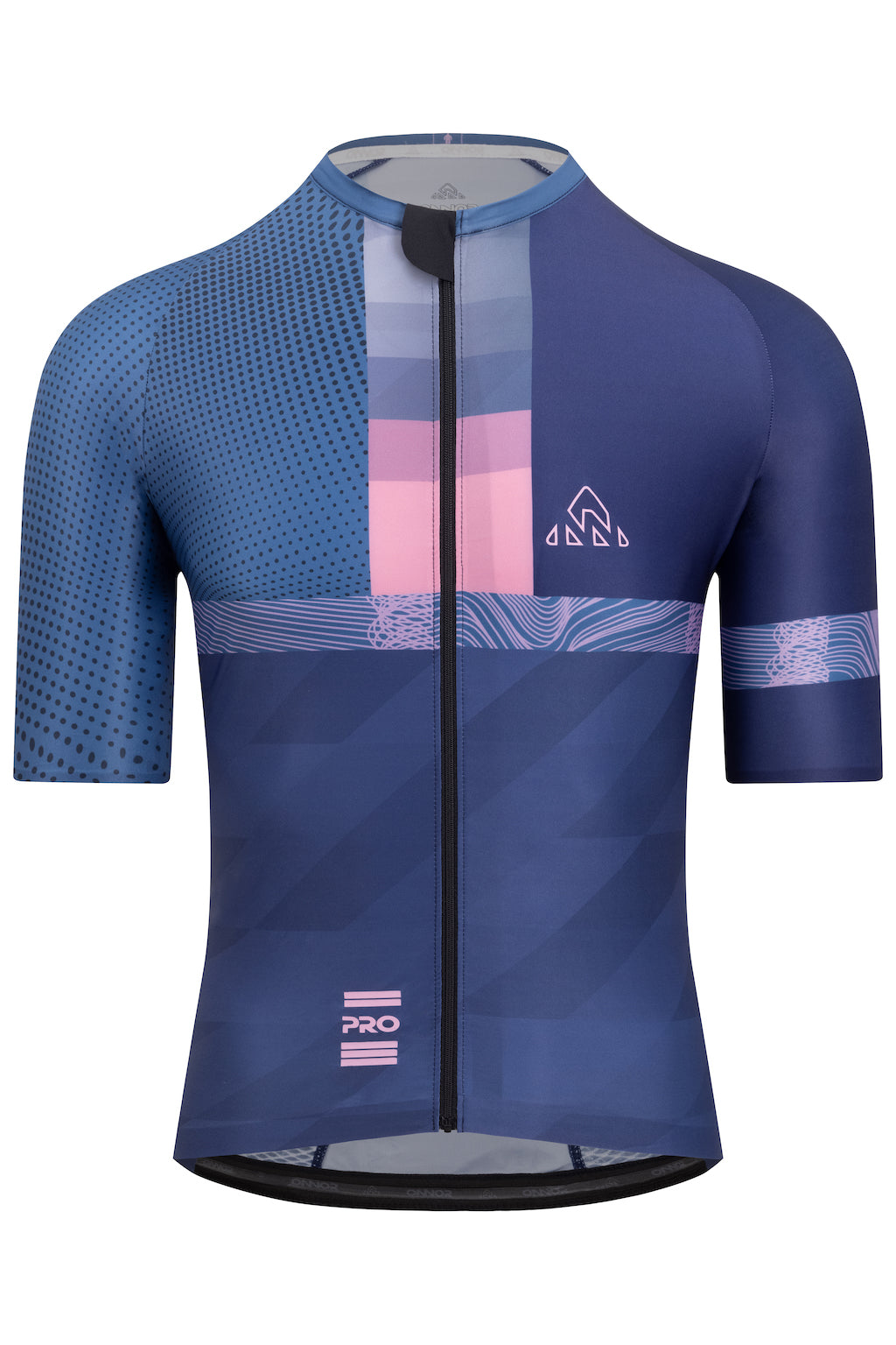 Men's Pro Cycling Jersey Short Sleeve - Blue / Pink