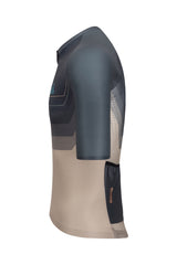 Short sleeve cycling apparel for men. The apparel includes a jersey and shorts made from lightweight, quick-drying materials for optimal comfort.