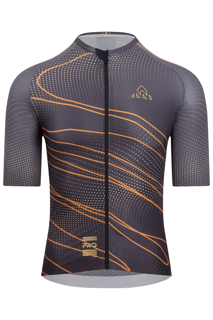 Men's Pro Cycling Jersey Short Sleeve - Brown / Orange - men's brown / orange jerseys short sleeve - Men's Pro Cycling Jersey Short Sleeve - Brown / Orange