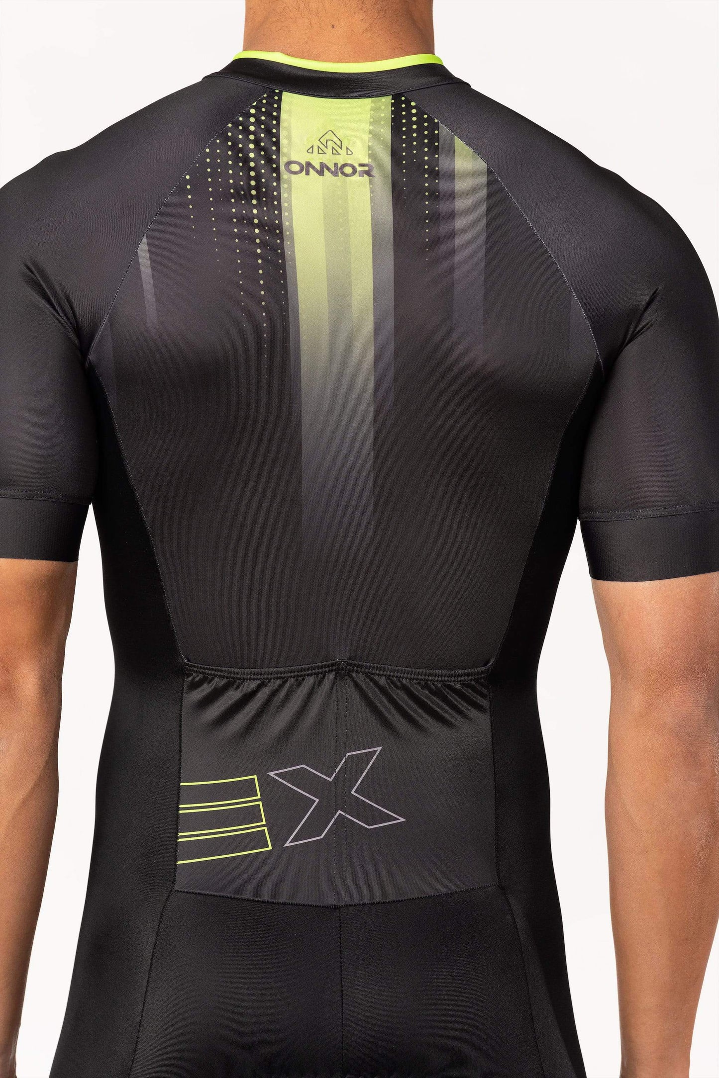 clothing for triathlon - men's black triathlon suit short sleeve padded for long rides
