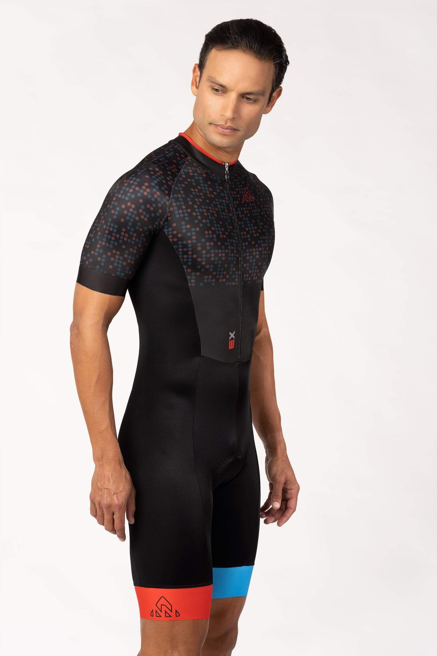 triathlon shop - mens black trisuit short sleeve comfortable for long distances