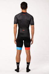 triathlon wear - men's black tri suit short sleeve comfortable for long distances