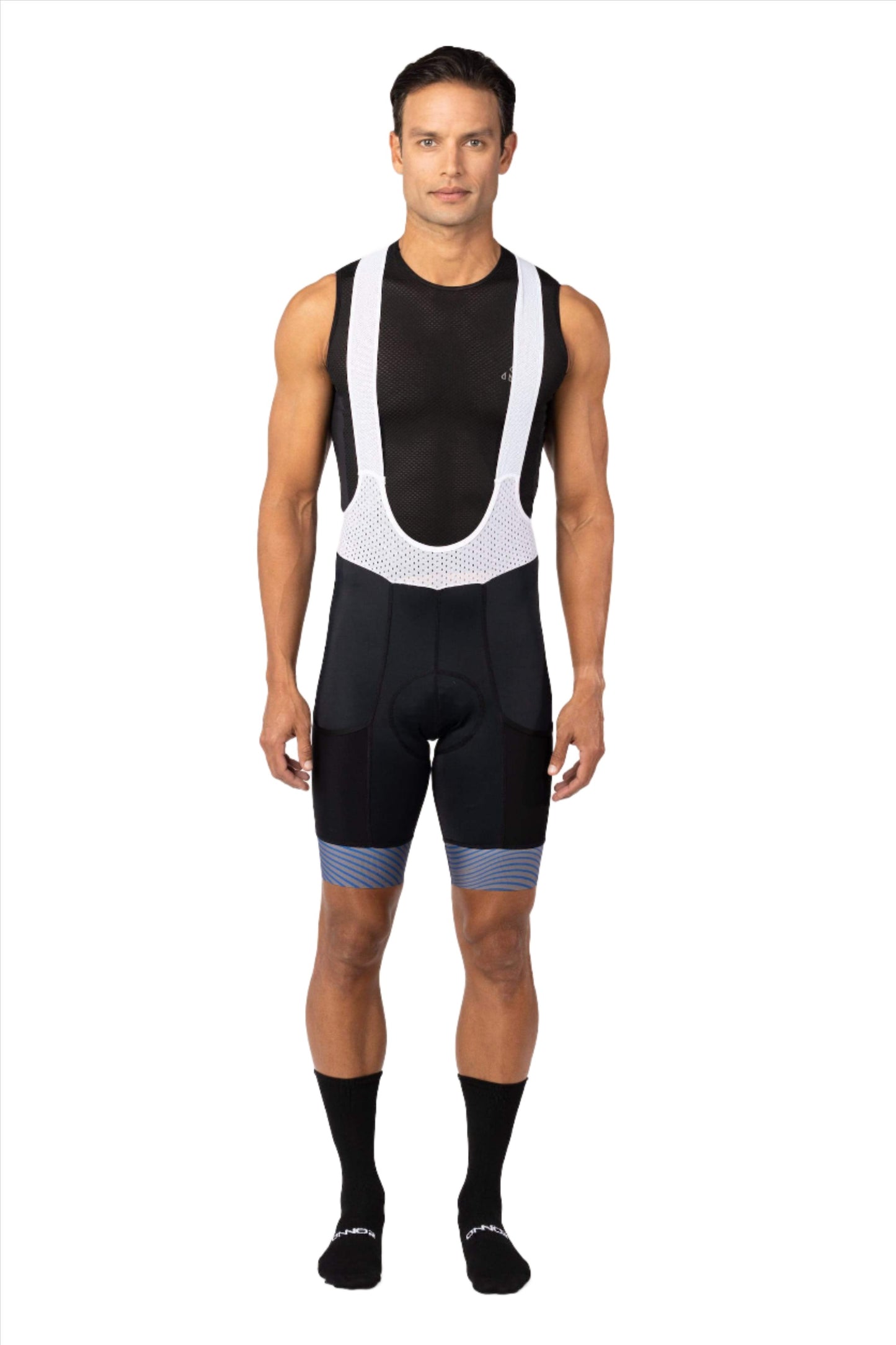 bike wear - mens black cycle bibs lightweigh for amateur cyclists with mesh straps